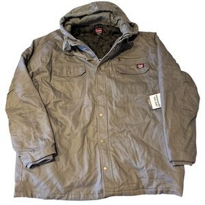 Wrangler Men's Quilted Lined Jacket with Sweatshirt Hood - 2XL
